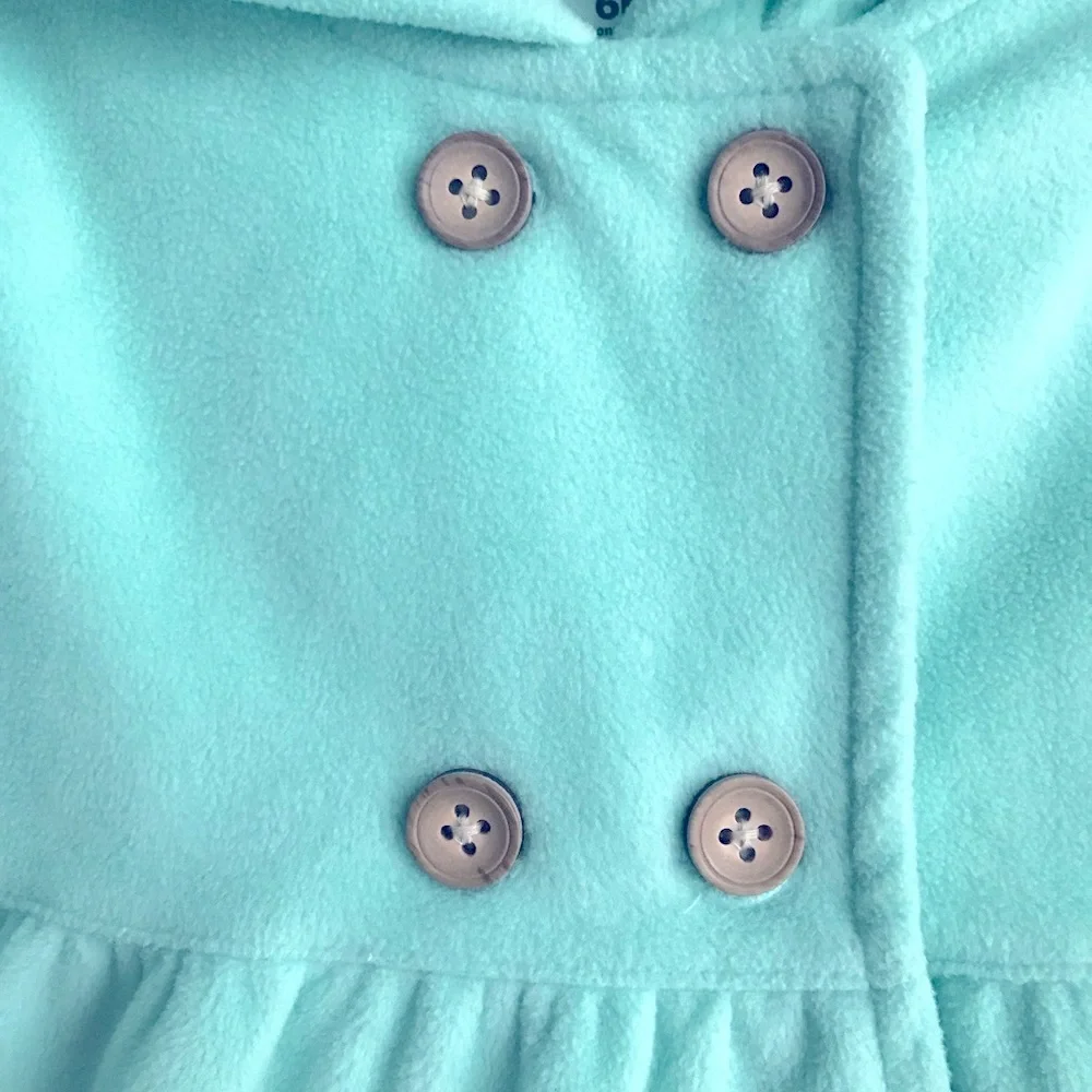 baby girl soft fleece hooded button down jacket